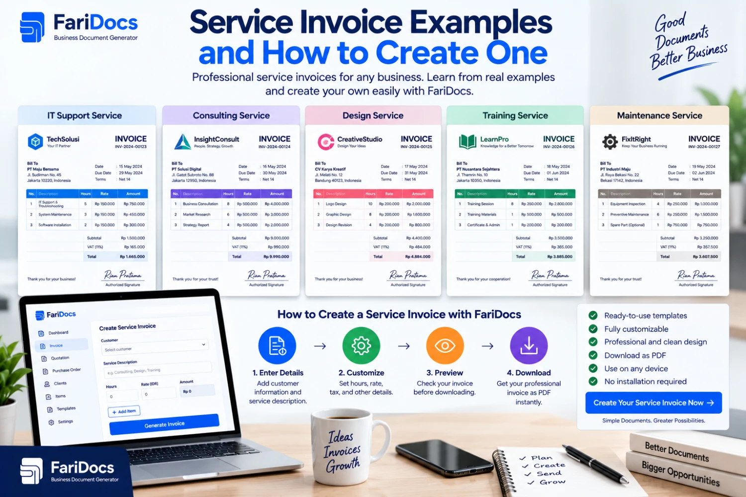 Contoh Invoice Jasa dan Cara Membuatnya